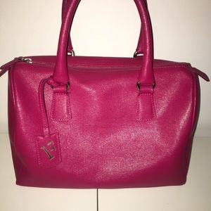 Furla Hot Pink Leather Boston Bag